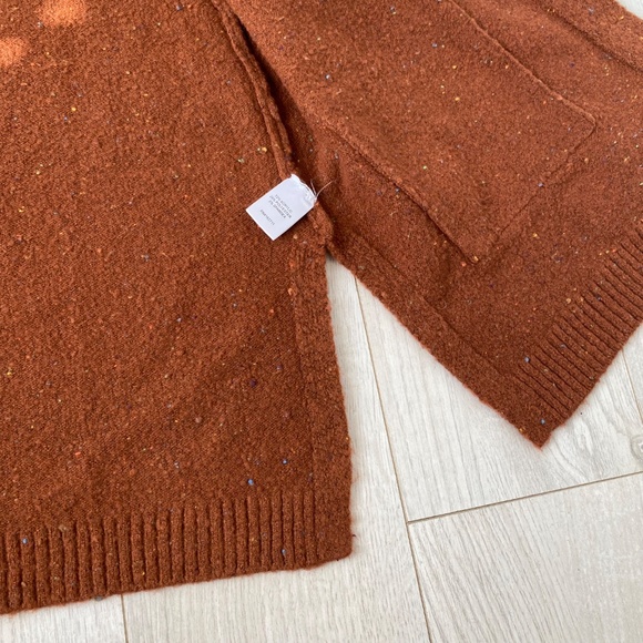 Burnt Orange Pocket Front Speckled Sweater Cardigan - Picture 5 of 14